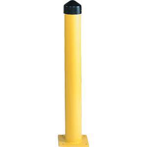 EAGLE 1764 6 In Round Steel Bollard Post, 42 In High, Yellow with cap | AG8DYM
