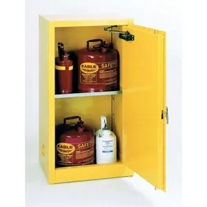 EAGLE 1904 Safety Cabinet for Flammable Liquids, Single Shelf, Yellow | AE6MRV 5U736