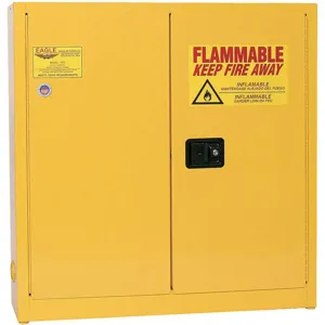 EAGLE 1976 Flammable Liquid Storage Cabinet, 24 gal Cap, Yellow | AF2WBA 6YG16