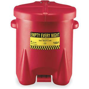 EAGLE 933-FL Oily Waste Can 6 Gallon Polypropylene Red | AE6MRW 5U737