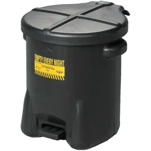 EAGLE 937-FLBLK Oily Waste Can 14 Gallon Polyethylene Black | AF6RJP 20GY42