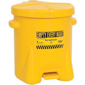 EAGLE 933-FLY Oily Waste Can 6 Gallon Polypropylene Yellow | AB4LGH 1YNN1