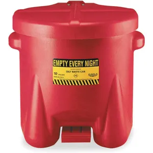 EAGLE 935-FL Oily Waste Can 10 Gallon Polypropylene Red | AC9VKN 3KN43