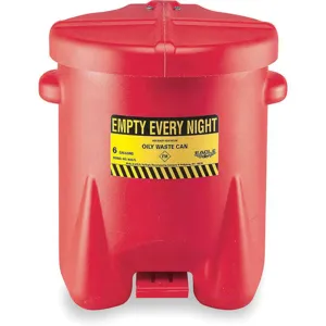 EAGLE 937-FL Oily Waste Can 14 Gallon Polypropylene Red | AE6MRX 5U738