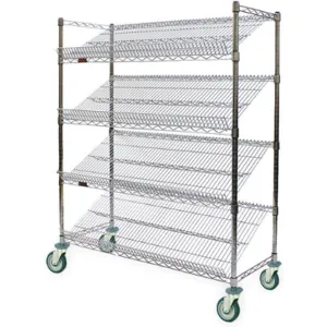 EAGLE GROUP M1860Z-4 Slanted Shelf Wire Cart 18 inch Width | AA9RME 1EVG6