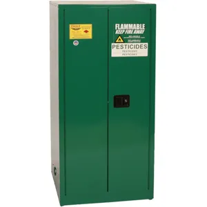 EAGLE PEST62 Pesticide Safety Storage Cabinet, 60 Gallon, Green, Two Door, Manual Close | AG8DDX