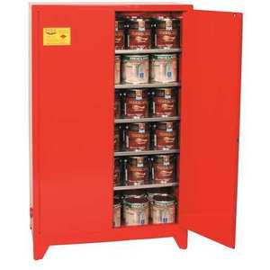EAGLE PI-62LEGS RED Paint & Ink Tower Cabinet w/ Legs, Manually Closing Double Door | AF3ZHC 8GTE1