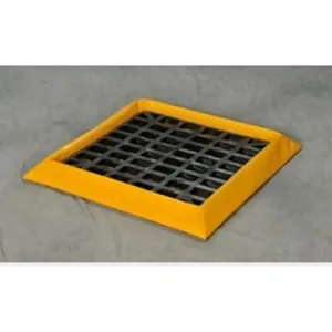 EAGLE T8106G 8 Drum SpillNest with Grate, 60 Gallon, 57.5 In x 108.75 In, Yellow | AG8DKN