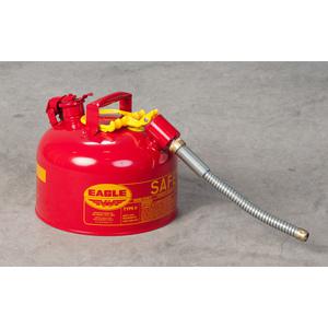 EAGLE U2-26-SX5 Type II Safety Can, 2.5 Gallon, Red with 5/8 In Outer Dia Flex Spout | AG8DGM 36FM26