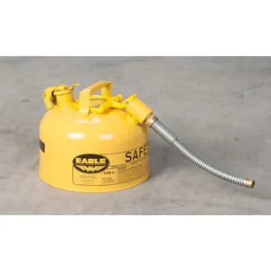 EAGLE U2-26-SX5Y Type II Safety Can, 2.5 Gallon, Yellow with 5/8 In Outer Dia Flex Spout | AG8DGP