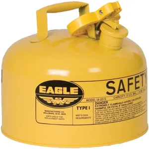 EAGLE UI-25-SY Type I Metal Safety Can, 11-1/4 In Dia x 10 In H, 2-1/2 Gallon, Yellow | AG8DFR