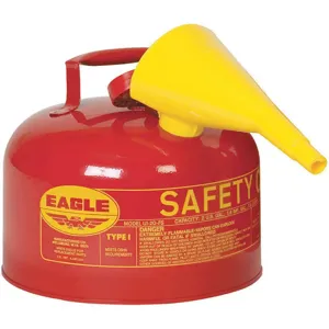 EAGLE UI-25FS Galvanised Steel Type I Safety Can, Red, 2-1/2 Gallon | AA7HRX 15Z008