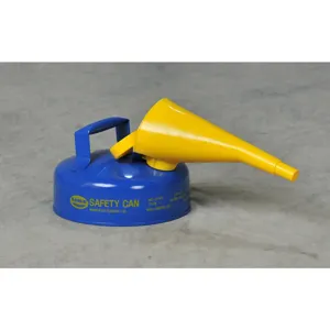 EAGLE UI-4-FSB Type I Metal Safety Can With F-15 Funnel, 9 In Dia x 5-5/16 In H, 2 Quart , Blue | AG8DFX