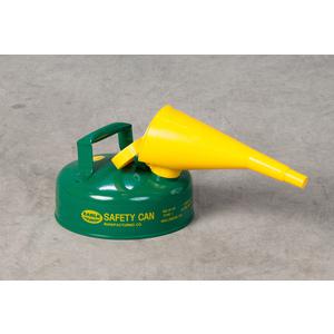 EAGLE UI-4-FSG Type I Metal Safety Can w/ F-15 Funnel, 9 In Dia x 5-5/16 In H, 2 Quart , Green | AG8DGC