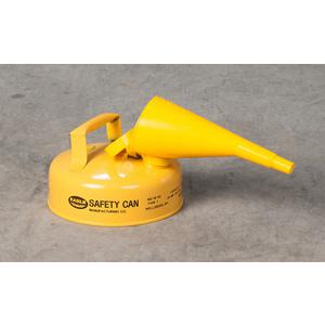 EAGLE UI-4-FSY Type I Metal Safety Can w/ F-15 Funnel, 9 In Dia x 5-5/16 In H, 2 Quart , Yellow | AG8DFT