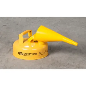 EAGLE UI-4-FSY Type I Metal Safety Can w/ F-15 Funnel, 9 In Dia x 5-5/16 In H, 2 Quart , Yellow | AG8DFT