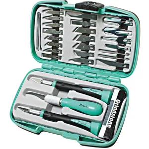 ECLIPSE PD-395A Hobby Knife Set Rubber/steel Green 30 Pc | AB6RTU 22C710