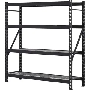 EDSAL ERZ782478W-4 Storage Rack Unit Steel Black 77 Inch Width | AH7JCJ 36UP33