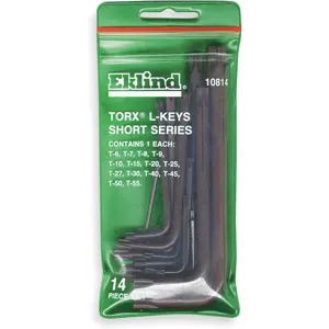 EKLIND 10814 Torx Key Set T6-t55 L-shaped Short | AD9EBE 4RB79