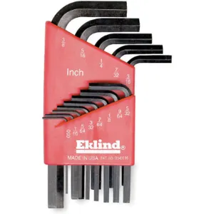 EKLIND 11113 Hex Key Set 0.050-3/8 Inch L-shaped Short | AA7FPM 15W996