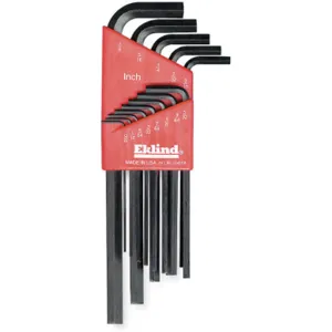 EKLIND 11213 Hex Key Set 0.050 - 3/8 Inch L-shaped Long | AA7FPP 15W998