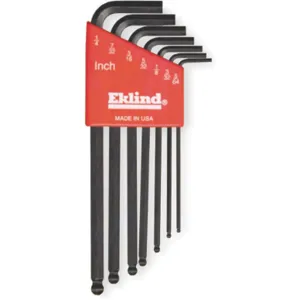 EKLIND 13207 Ball End Hex Key Set 5/64-1/4 Inch L-shaped | AD9GZY 4RU40