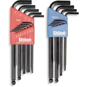 EKLIND 13222 Ball End Hex Key Set 0.050-10mm L-shaped | AD6YXW 4CR58