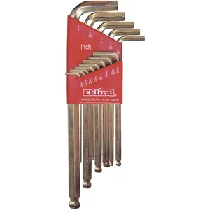 EKLIND 13413 Ball End Hex Key Set 0.050-3/8 Inch L-shaped | AE2LPQ 4YCP2