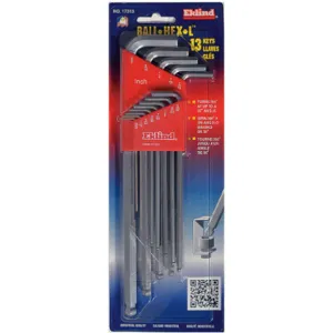 EKLIND 17313 Ball End Hex Key Set 2.84-6.75 Inch L-shaped | AB8VWR 29RU71