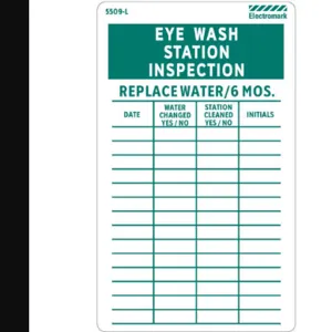 ELECTROMARK 5509C Eye Wash Station Inspection Tag Green/white - Pack Of 25 | AF4TRG 9JWR7