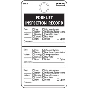 ELECTROMARK 5513C Inspection Tag Forklift 5 x 3 - Pack Of 25 | AF4BVK 8PEM2