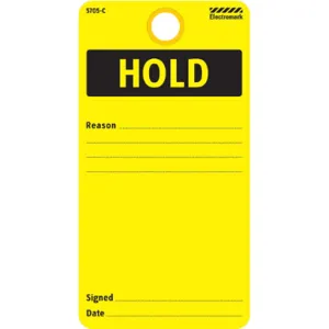 ELECTROMARK 5705C Inspection Tag 5-3/4 x 3 Inch Black/yellow - Pack Of 25 | AF4AUL 8NDW2