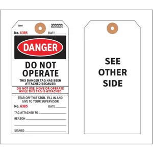 ELECTROMARK T390 Danger Tag 5-3/4 x 2-7/8 Inch - Pack Of 100 | AD2WEQ 3VCV8