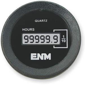 ENM T1160FB Hour Meter Lcd 2.23 Inch Flush Round | AC2YWY 2PAX5