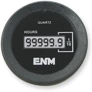 ENM T1161BB Hour Meter Lcd 2.22 Inch Flush Round | AC2YWB 2PAR7