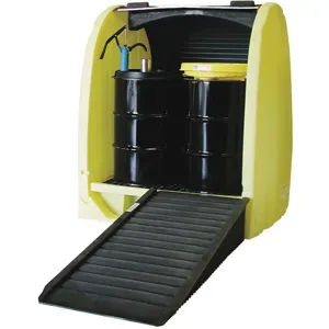 ENPAC 4064-YE-D Spill Pallet, 4 Drum, With Drain, 6000 Lbs. Capacity | AC7EFL 38E656