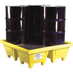 ENPAC 5001-YE Drum Spill Containment Pallet, 83 Gallon Capacity, Yellow | AH3CKZ 31DM46