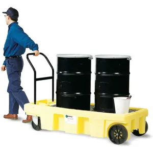 ENPAC 5200-YE Drum Spill Platform Cart, Yellow, 500 Lbs. Load Capacity, 57 Gal Spill Capacity | AG2BGA 31DM54