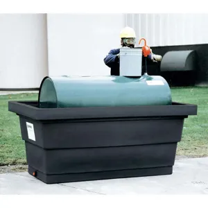 ENPAC 5275-BK-D Poly Tank Containment Unit, 275 Gallon Capacity, With Drain, Black | AH3CKF 31DL68