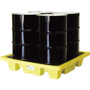 ENPAC 5400-YE Drum Spill Containment Pallet, 66 Gallon Capacity, Yellow | AH3CLA 31DM58