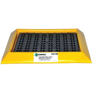 ENPAC 5750-YE-G Drum Spill Containment Pallet, 1 Drum, With Grates | AD8BBW 4HRD7