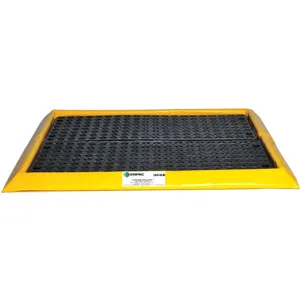 ENPAC 5760-YE-G Drum Spill Containment Pallet, 4 Drum, 30 Gallon Spill Capacity, With Grates | AD2JKL 3PUT7