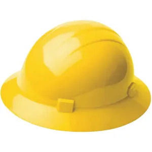 ERB SAFETY 19202 Hard Hat Full Brim Yellow 4-pt Slide-lock | AD4GVL 41N920