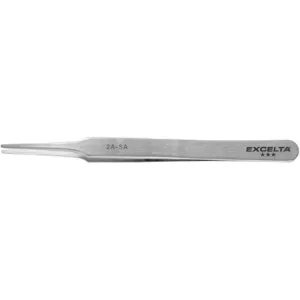 EXCELTA 2A-SA Tweezer Flat 4-3/4 In Length Stainless Steel 1/16 In Tip | AG2XQK 32NE82