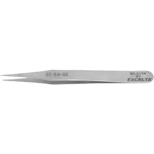 EXCELTA 3C-SA-SE Tweezer Fine 4-1/4 Inch Length Stainless Steel | AG2XQQ 32NE87