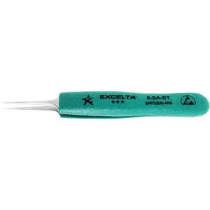 EXCELTA 5-SA-ET Tweezer Very Fine 4-3/4 In Length Stainless Steel | AG2XQT 32NE89