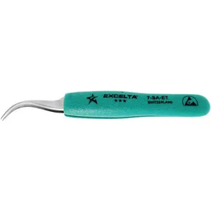 EXCELTA 7-SA-ET Tweezer Curved Fine 5 Inch Length Stainless Steel | AG2XQW 32NE92