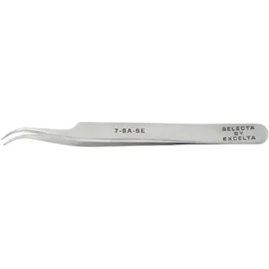 EXCELTA 7-SA-SE Tweezer Curved Fine 4-1/2 Inch Length Stainless Steel | AG2XQX 32NE93