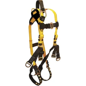 FALLTECH G8007XL Full Body Harness Xl 425 Lb Yellow/black | AG6RAN 45J079