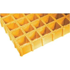 FIBERGRATE 879020 Grating Molded 1.5 Inch 4 x 4 Feet Square Mesh Yellow | AD6UWA 4ATV3